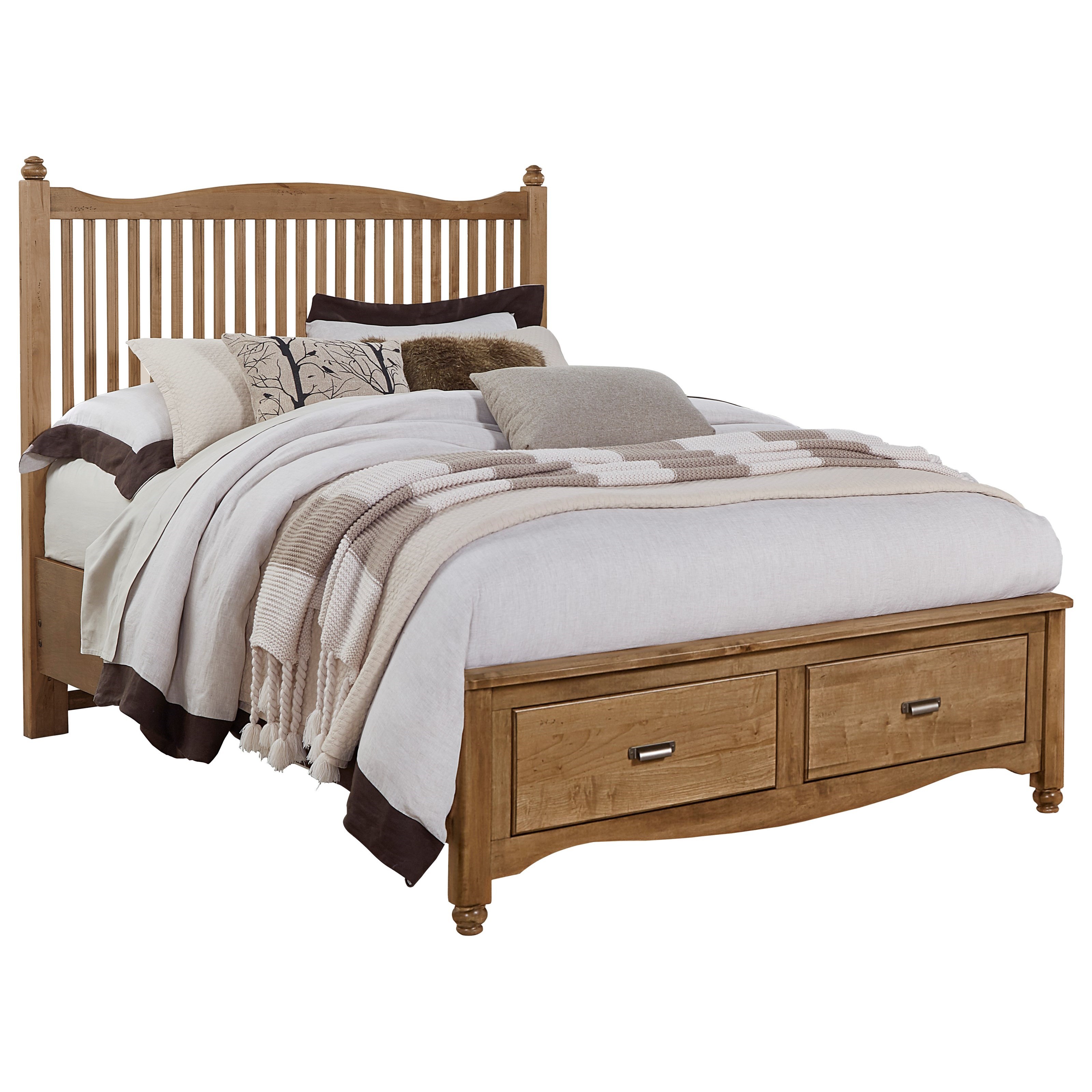 Vaughan Bassett American Maple Solid Wood Queen Slat Storage Bed